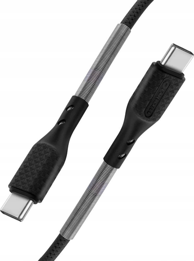 Kabllo Forcell Carbon CB-02C, USB-C në USB-C, 66W PD, 1m, gri