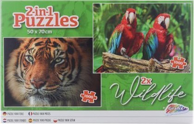 Puzzle Grafix Wildlife 2 in 1, 2x1000 pjesë, 50 x 70 cm, shumëngjyrësh