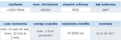Senzor lëvizjeje Orno OR-CR-240, microwave 5.8GHz, 360°, i bardhë