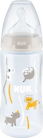 Шише за бебиња NUK First Choice Plus, 300ml, контрола на температура, проѕирно