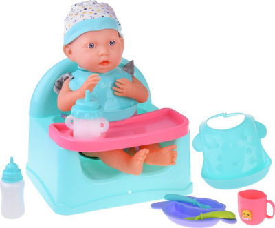 Set lodrash goc kukull Baby Doll, karrocë dhe shtrat, 35cm, rozë