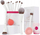 Set furçash makeup Jessup, 14 copë, qime sintetike, e bardhë rozë