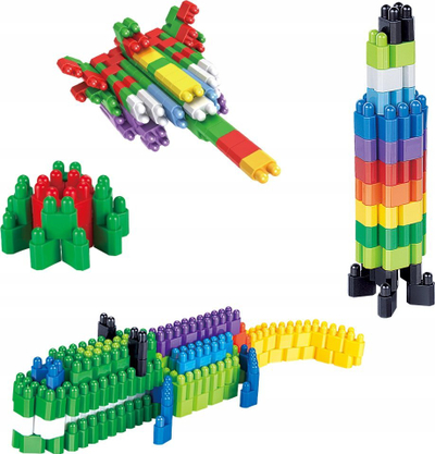 Kllapa ndërtimi Askato Building Blocks for Little Geniuses, 498 elemente, shumëngjyrëshe