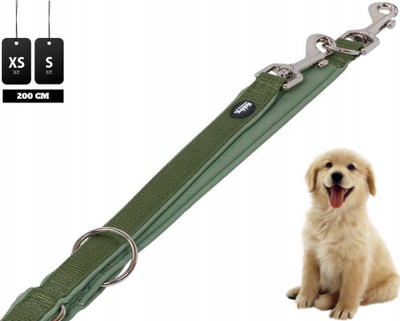 Litar për qen Nobby Classic Preno S, 200cm, i rregullueshëm, ulliri