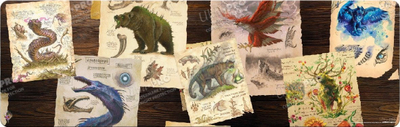 Playmat tavoline Ultra PRO Bloomburrow Calamity Beasts Field Notes, 8ft, për Magic the Gathering, shumëngjyrësh