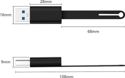 Adapter USB ALIO ADP003, USB C në USB A, 10Gbps, i zi