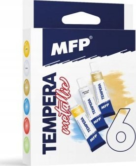 Bojë tempera metalike MFP, set me 6 tuba, 12 ml