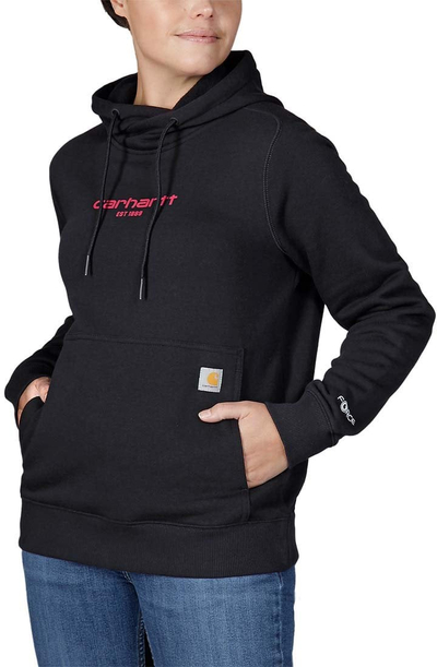 Bluzë me kapuç Carhartt Force Graphic, për femra, përmasë XL, e zezë me rozë