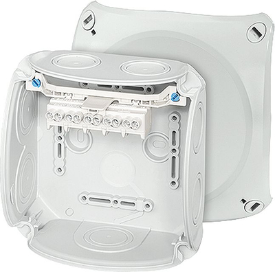 Kuti degëzimi Hensel DK 0604 GZ, 130x130x77mm, 5x4mm², IP66, gri