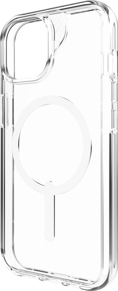 Капак за телефон ZAGG Crystal Palace Snap iPhone 16 15 14 13, заштита 4m, компатибилен со MagSafe, проѕирен