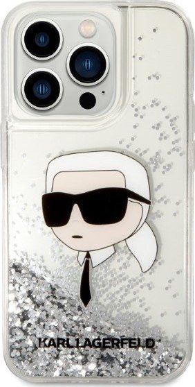 Kuti mbrojtëse Karl Lagerfeld KLHCP14XLNKH për iPhone 14 Pro Max, hardcase me glitter, argjendtë