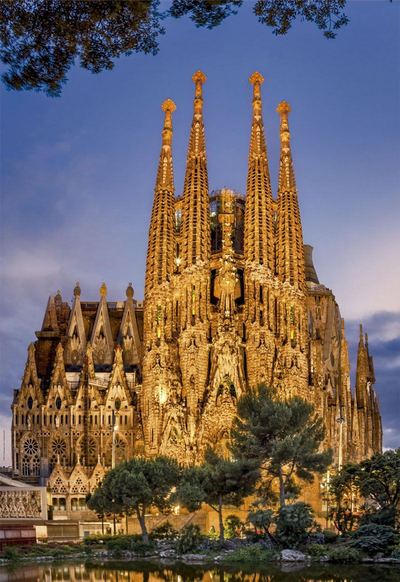 Puzzle Educa Sagrada Familia, 1000 парчиња, панорама Барселона, повеќебоен