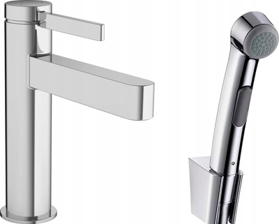 Rubinet lavamani Hansgrohe Finoris S, me dush bideje, krom