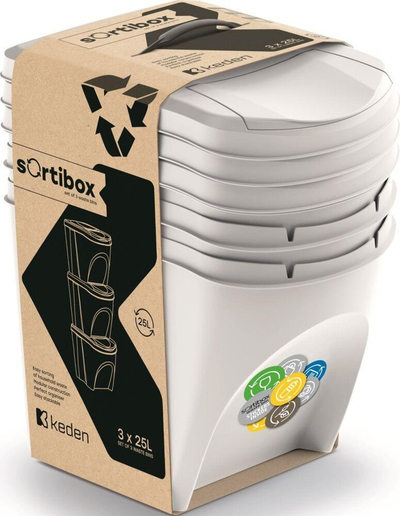 Set koshash plehrash SORTIBOX 3 copë, 3x25L, plastik, gri hiri