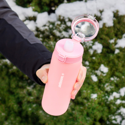 Shishe qelqi Wessper ActiveMax, 680ml, me filtër uji, rozë