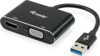 Adapter grafik USB Equip 133386, USB 3.0 n' HDMI e VGA, 1920x1080, i zi