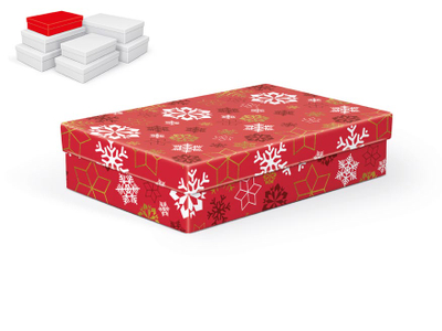Kuti dhuratash Christmas A-V006-B, 26x17x6cm, karton, e kuqe