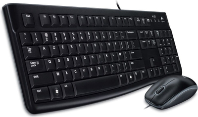 Комбо тастатура и глушец Logitech Desktop MK120, USB, со кабел, црна