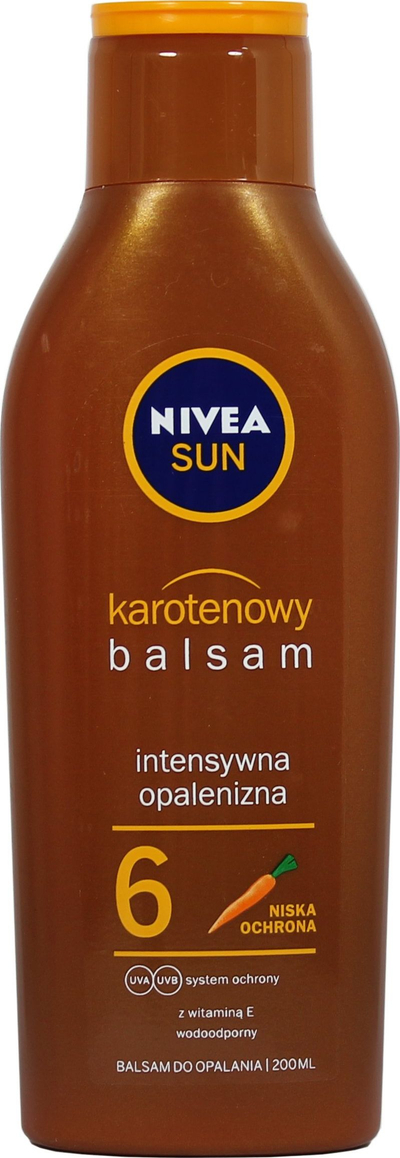 Kрем за потемнување Nivea Carotene Tanning Balm Sun, SPF 6, 200 ml