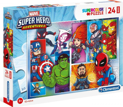 Lodër puzzle Clementoni Maxi Superhero, 3+, 24 elemente