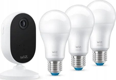 Set kamerë sigurie dhe llampa WiZ Indoor Starter Kit, Wi‑Fi, 3x E27, e bardhë