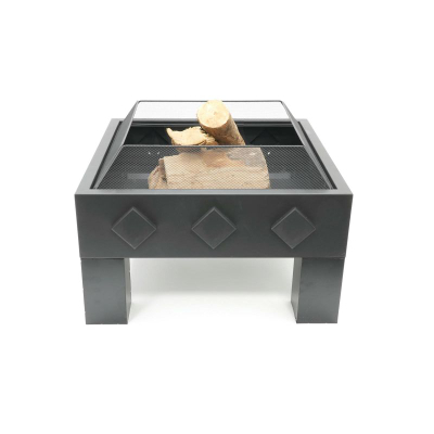 Vater kopshti Heat Garden Kvadrat FB.022, çelik, katrore, e zezë