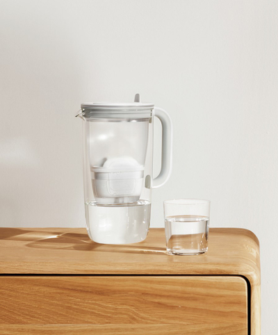 Ibrik filtri Brita Glass+1 Maxtra Pro, 2.5L, qelq borosilikat, gri