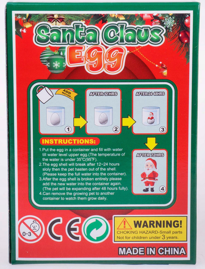 Lodër vezë që rritet, Santa Claus ose Burrë dëbore, 6cm, miks