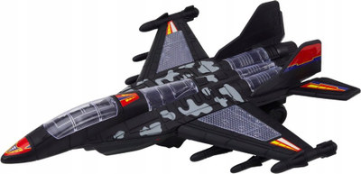 Avion lodër LEAN TOYS F35, me drita e zhurma, 30 cm, i zi