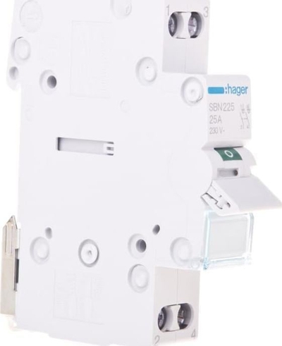 Çelës shkëputës modular Hager SBN225, 25A, 2P, gri