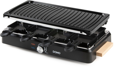 Grill raclette Domo DO9262G, 8 persona, pllakë graniti, i zi