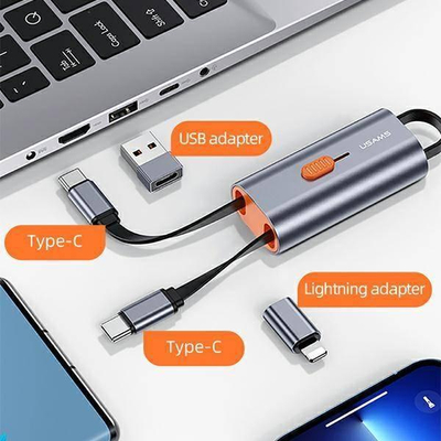 Kabllo USB Usams US-SJ560, 2x USB-C, 60W, argjendtë
