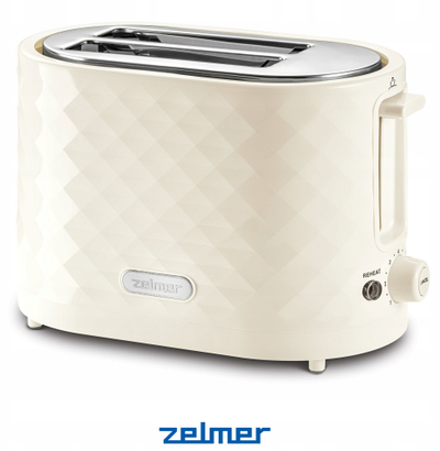 Toaster Zelmer ZTS7632F, 2 feta, me rregullim pjekje, i bardhë