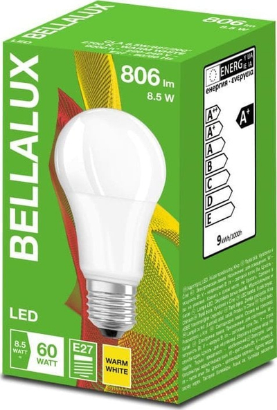 Llampë LED Bellalux CLAS A60, 8.5W, 2700K, dritë e bardhë e ngrohtë