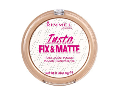 Pudër pluhur Insta Fix & Matte Rimmel, 001 Translucent (translucent), 8g