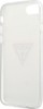 Kapak telefoni Guess Hard Case Triangle Logo, për iPhone SE 8 7, plastik, i bardhë me shkëlqim