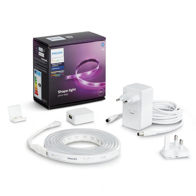 Shirit drite smart Philips Hue Lightstrip Plus V4, 2m, RGB, me Bluetooth dhe Zigbee