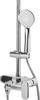 Set dushi me mixer GURARA Rainshower, kokë e madhe dushi, dush dore, argjendtë