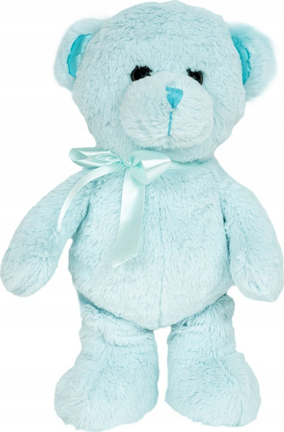 Arush pelushi Smily Play Plush Teddy Bear, lodër për bebe, blu e çelët
