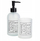 Set banjo Bathroom Solutions, dozator sapuni xhami 400 ml, gotë furçash dhëmbësh 300 ml, e bardhë
