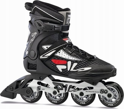 Patina inline Fila Legacy Pro 80, rrota 80 mm, madhësia 40.5, të zeza me të kuqe