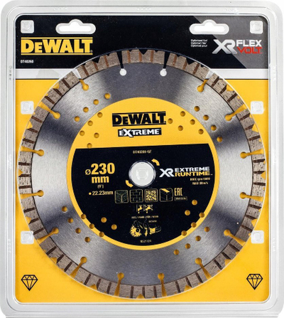 Teh diamanti DeWalt Extreme Runtime, 230mm, 22.23mm, i verdhë