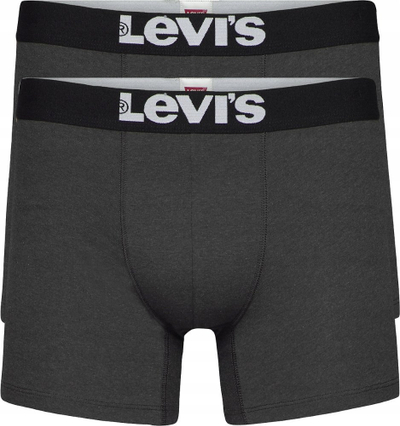 Boksera për burra Levi's Basic, set me 2 copë, gri dhe antracit