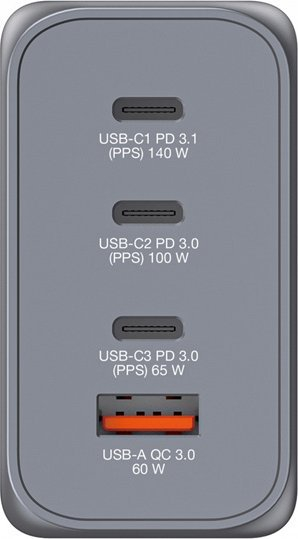 Karikues GaN Verbatim GNC-240, 240W, 3x USB-C 1x USB-A QC 3.0, i bardhë