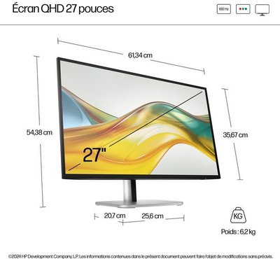 Monitor HP Series 5 Pro 527pq, 27", QHD, pa bazë, i zi