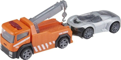 Set lodrash Teamsterz Recovery Tow Truck, metal die-cast, kamion çarrë tërheqës me makinë sportive, shumëngjyrësh