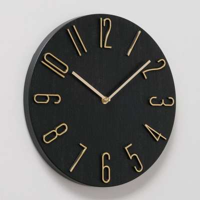 Orë muri Boltze Home Tempo, 30cm, analoge, e zezë