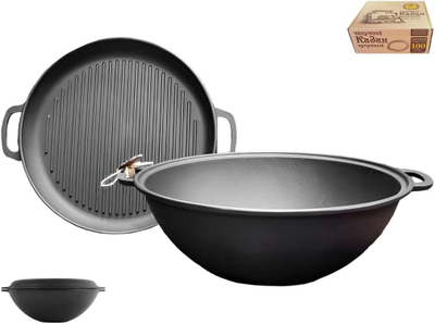 Tigan kazan prej gize Kasanova V15CP, 15 L, 40 cm, me kapak