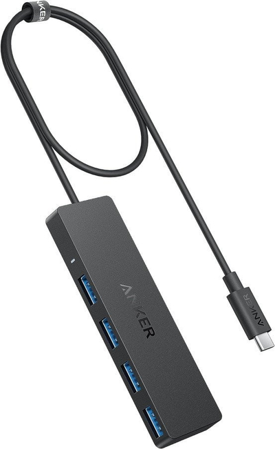 USB hub Anker USB C, 3 porta USB 3.0, OTG, kabllo 20 cm