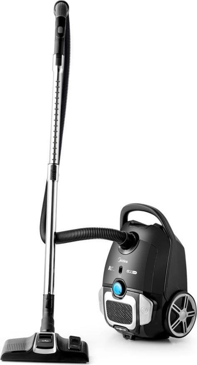 Fshesë me korrent me qese Midea, 800W, filtër HEPA, kabllo 7 m, e zezë
